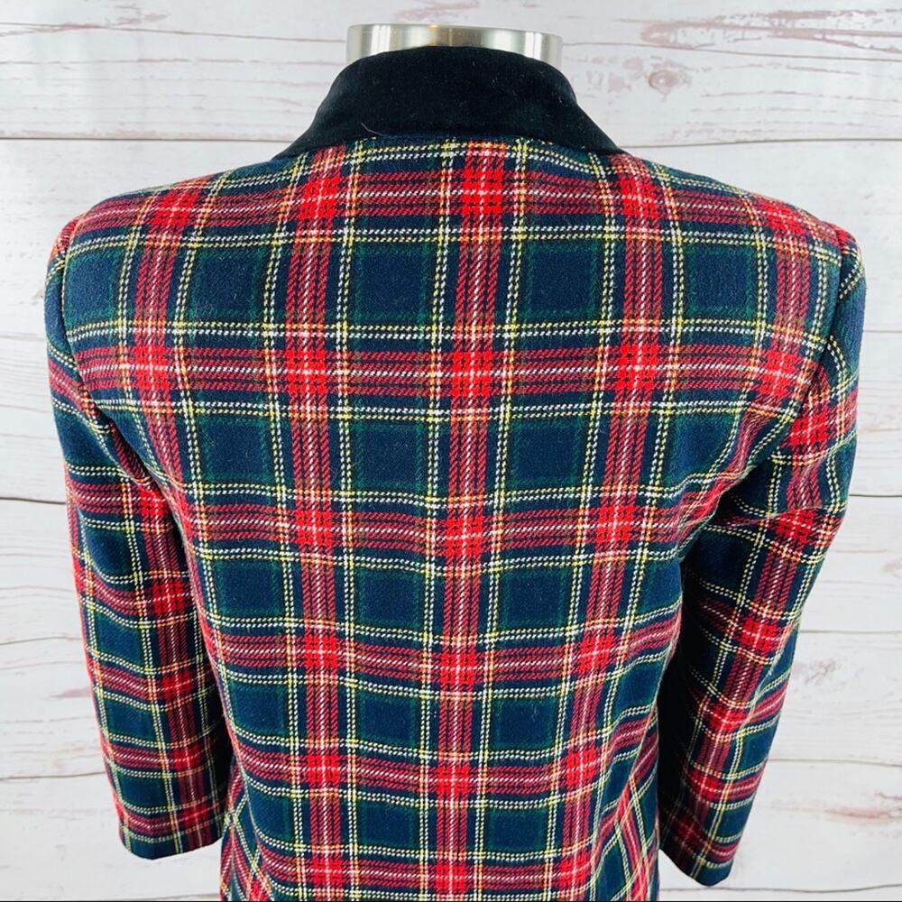 Sag Harbor Petite plaid jacket velvet collar 4P - Picture 4 of 13